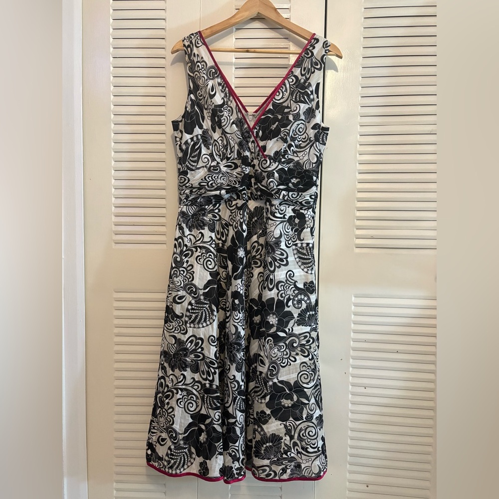 Elegant Black and White Floral Dress